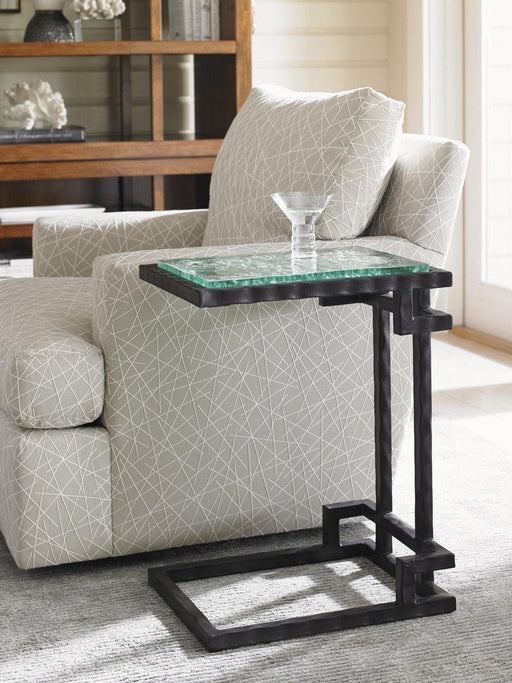Tommy Bahama Home Island Fusion Hermes Reef Glass Top Martini Table