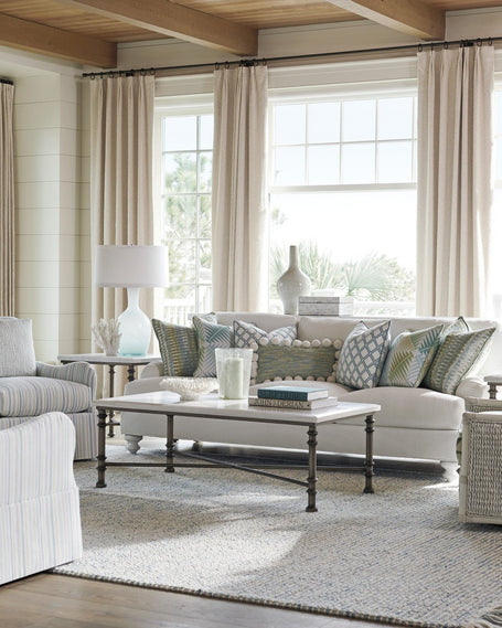 Tommy Bahama Home Ocean Breeze Flagler Rectangular Marble Top Cocktail Table