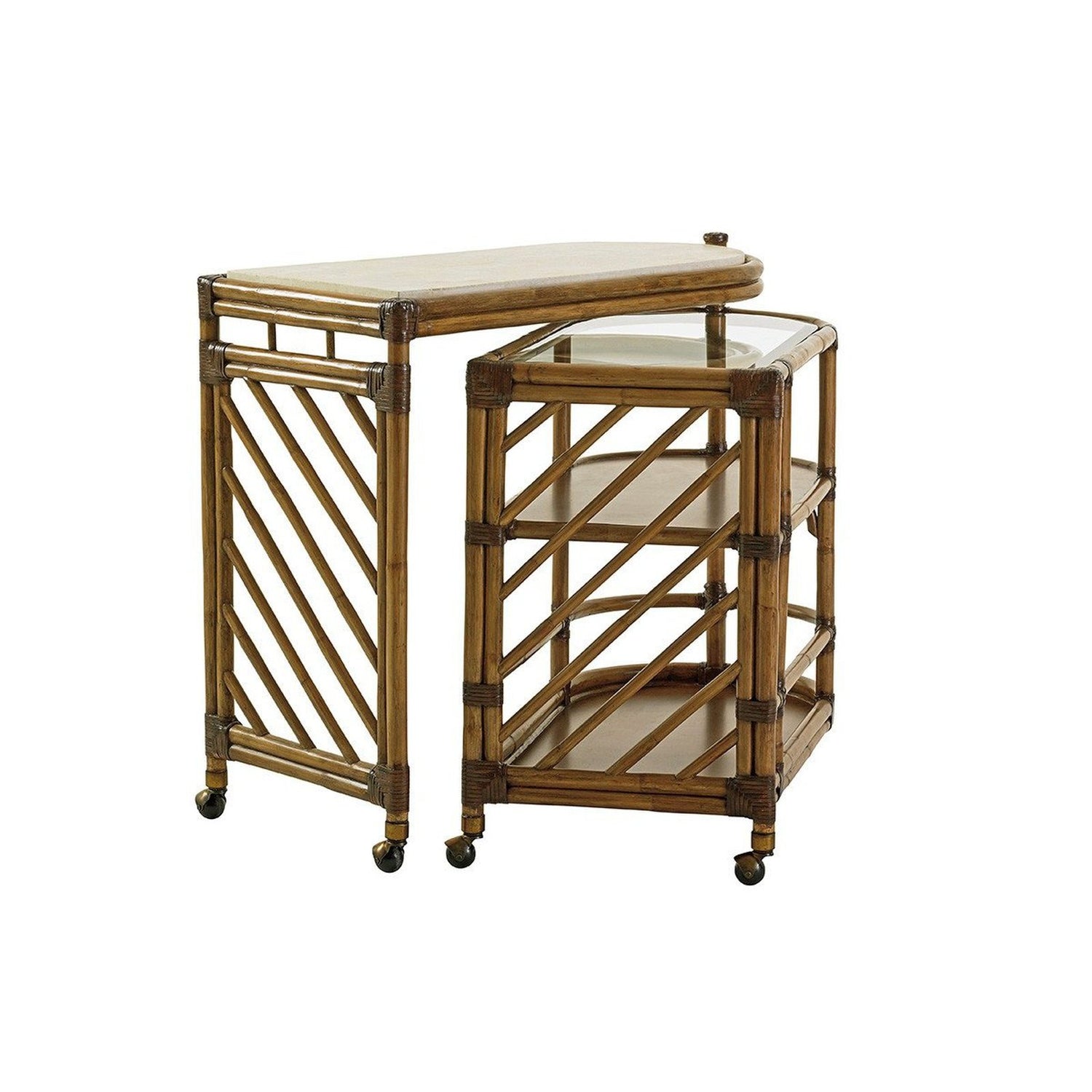 Tommy Bahama Home Twin Palms Cable Beach Bar Cart