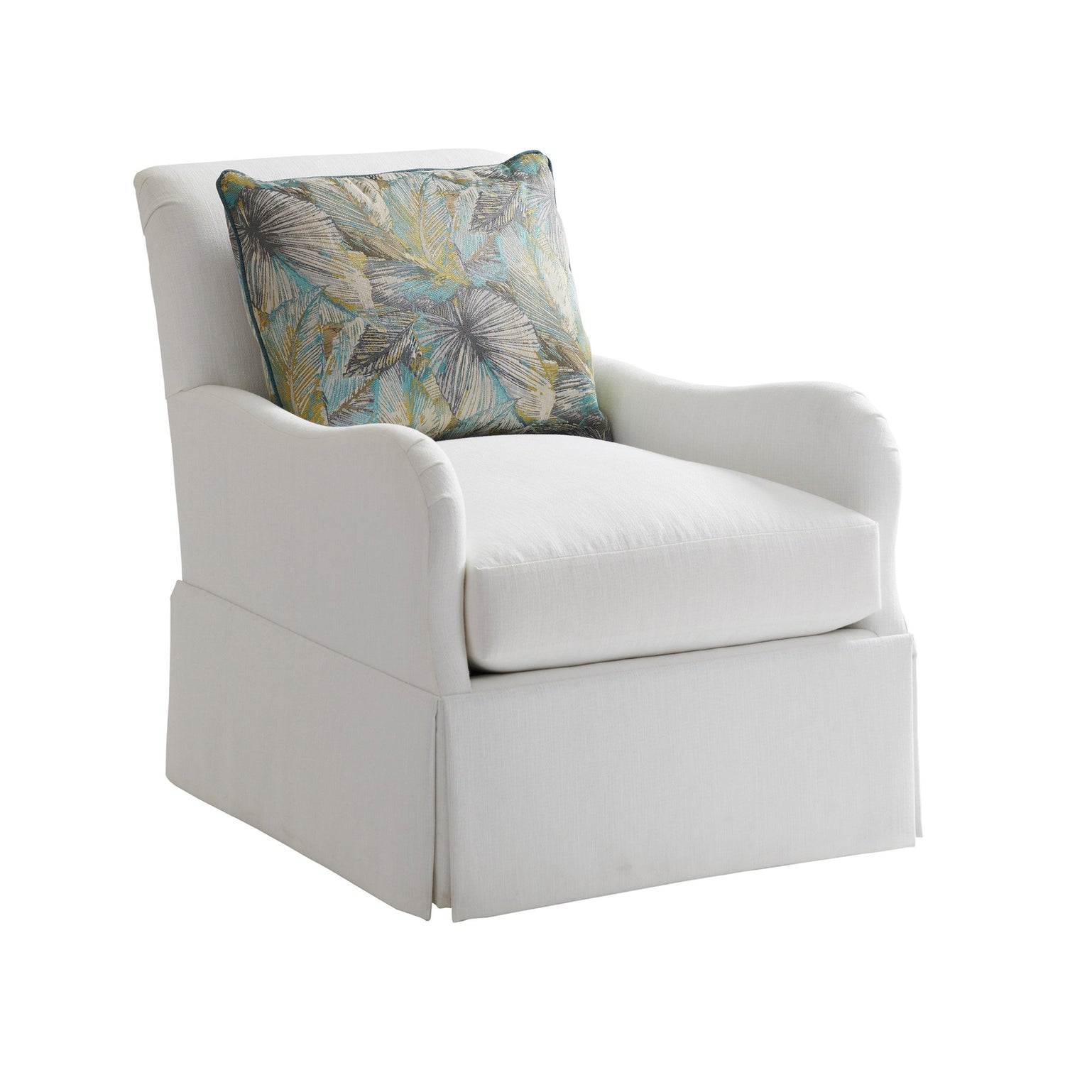 Tommy Bahama Home Upholstery Palm Desert Palm Frond Swivel Chair