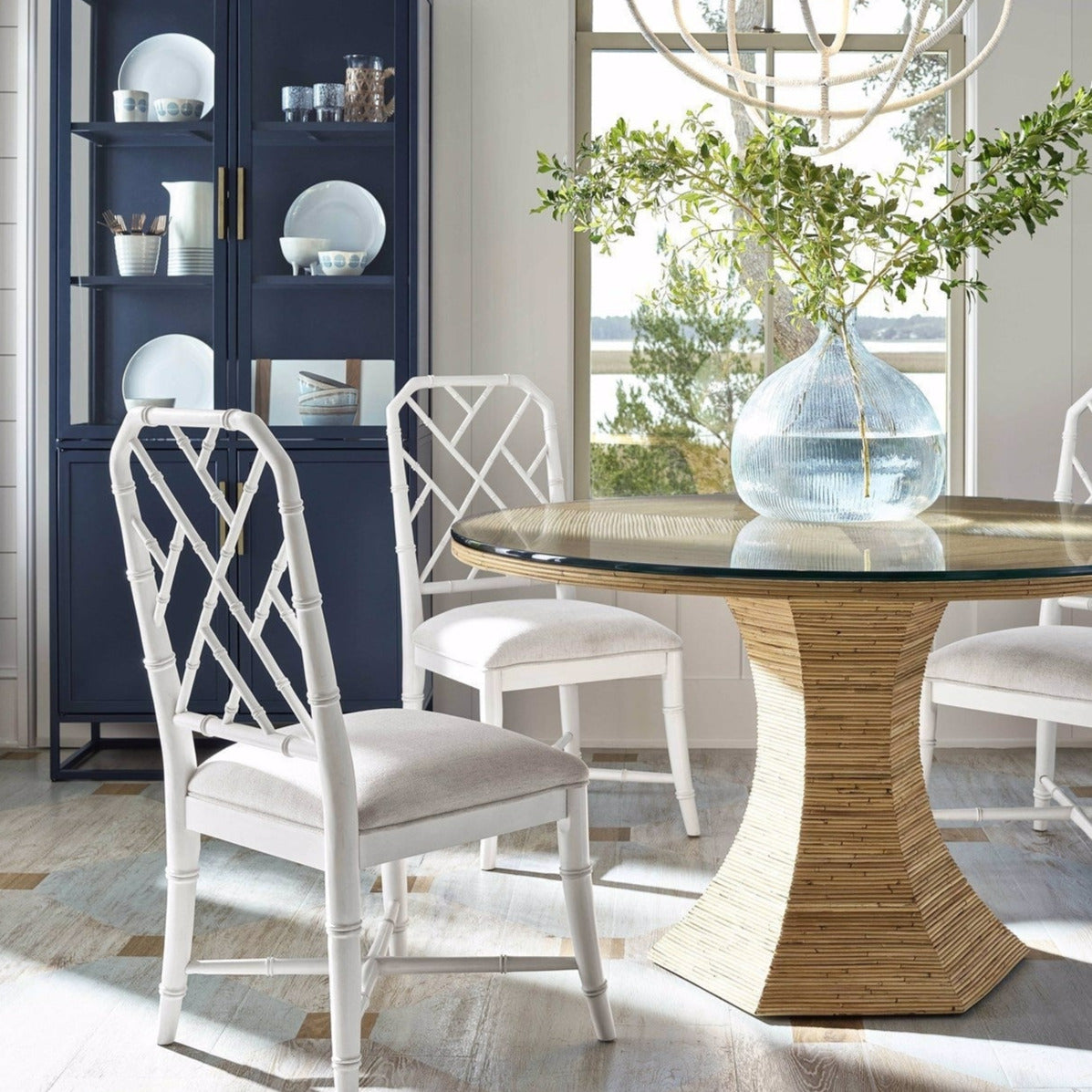 Universal Furniture Getaway Nantucket Round Dining Table with Glass Top