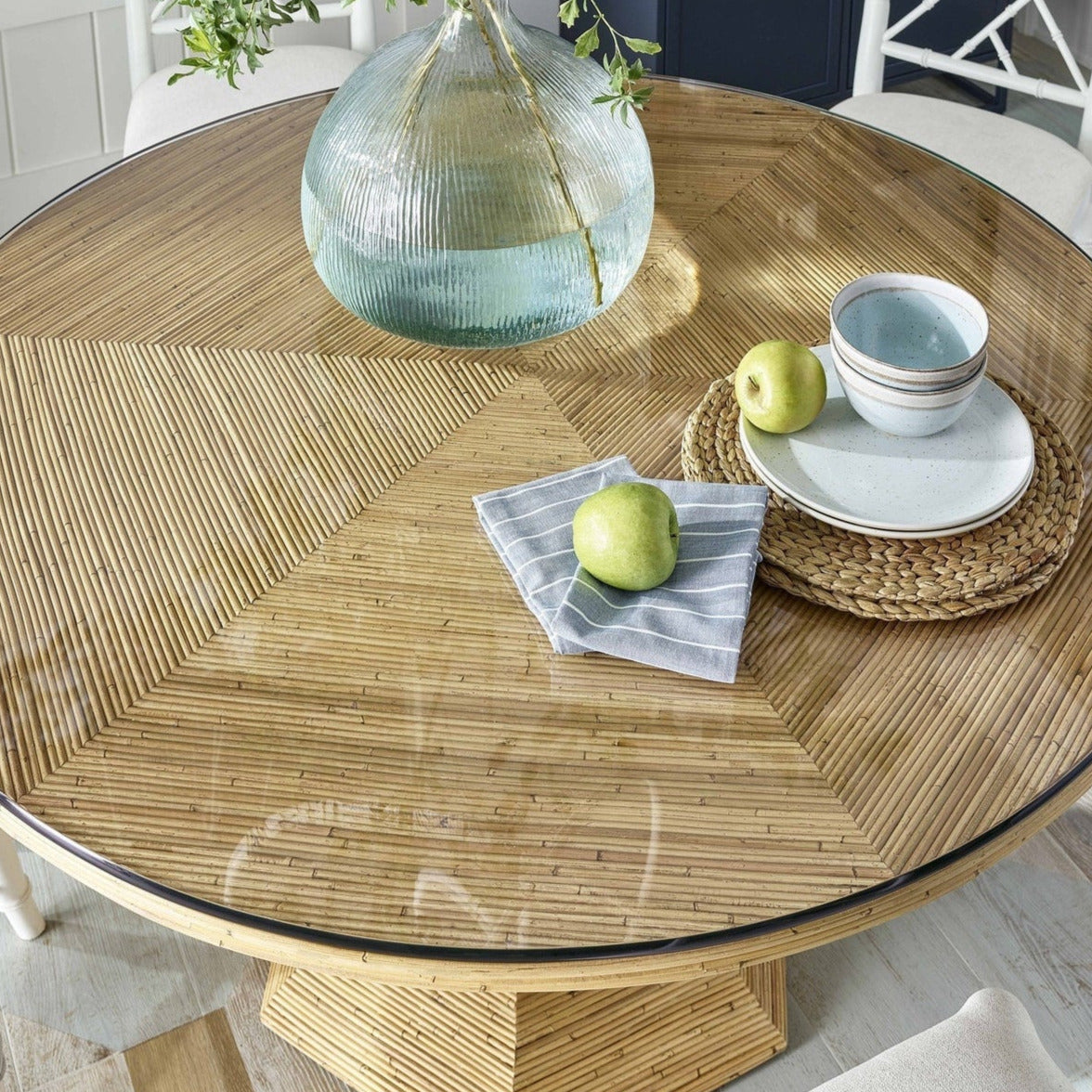 Universal Furniture Getaway Nantucket Round Dining Table with Glass Top