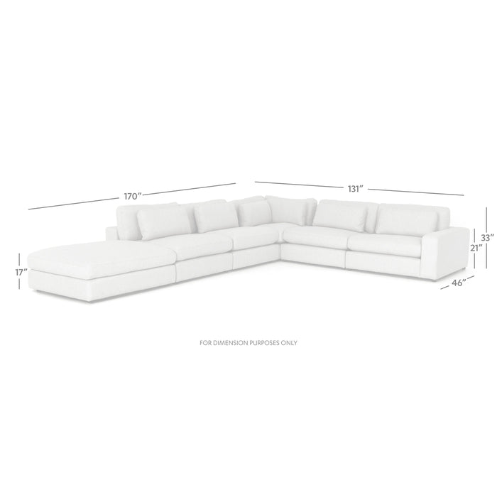 Four Hands Bloor 5 PC Sectional with Ottoman