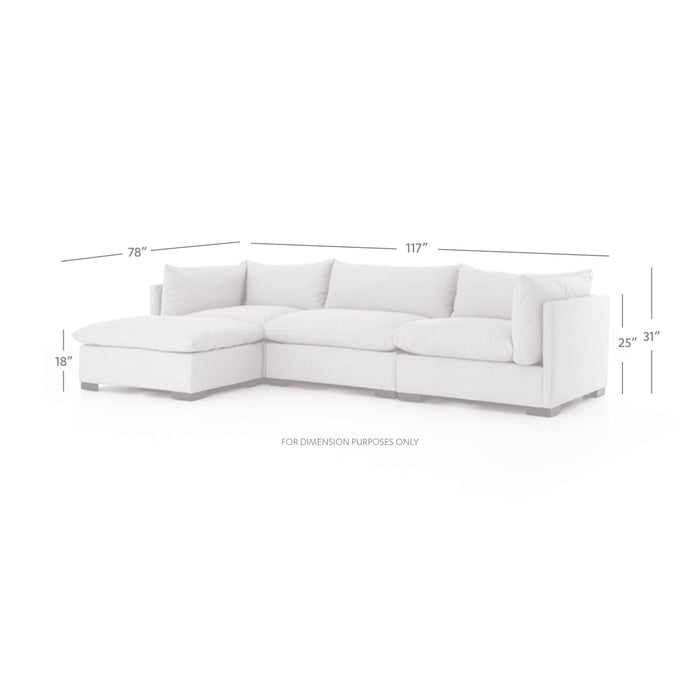 Four Hands Westwood 3 PC Sectional with Ottoman