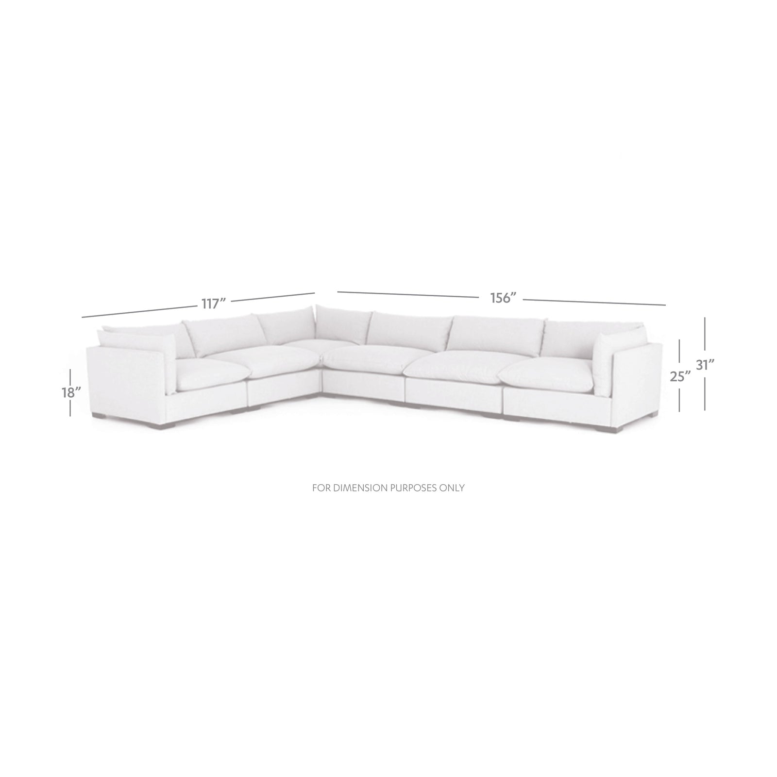 Four Hands Westwood 6 PC Sectional