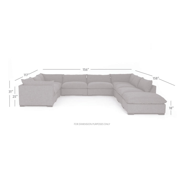 Four Hands Westwood 8 PC Sectional with Ottoman