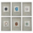 Uttermost Agate Stone Silver Wall Art - Set of 6