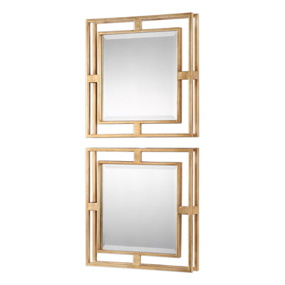 Uttermost Allick Gold Square Mirrors - Set of 2