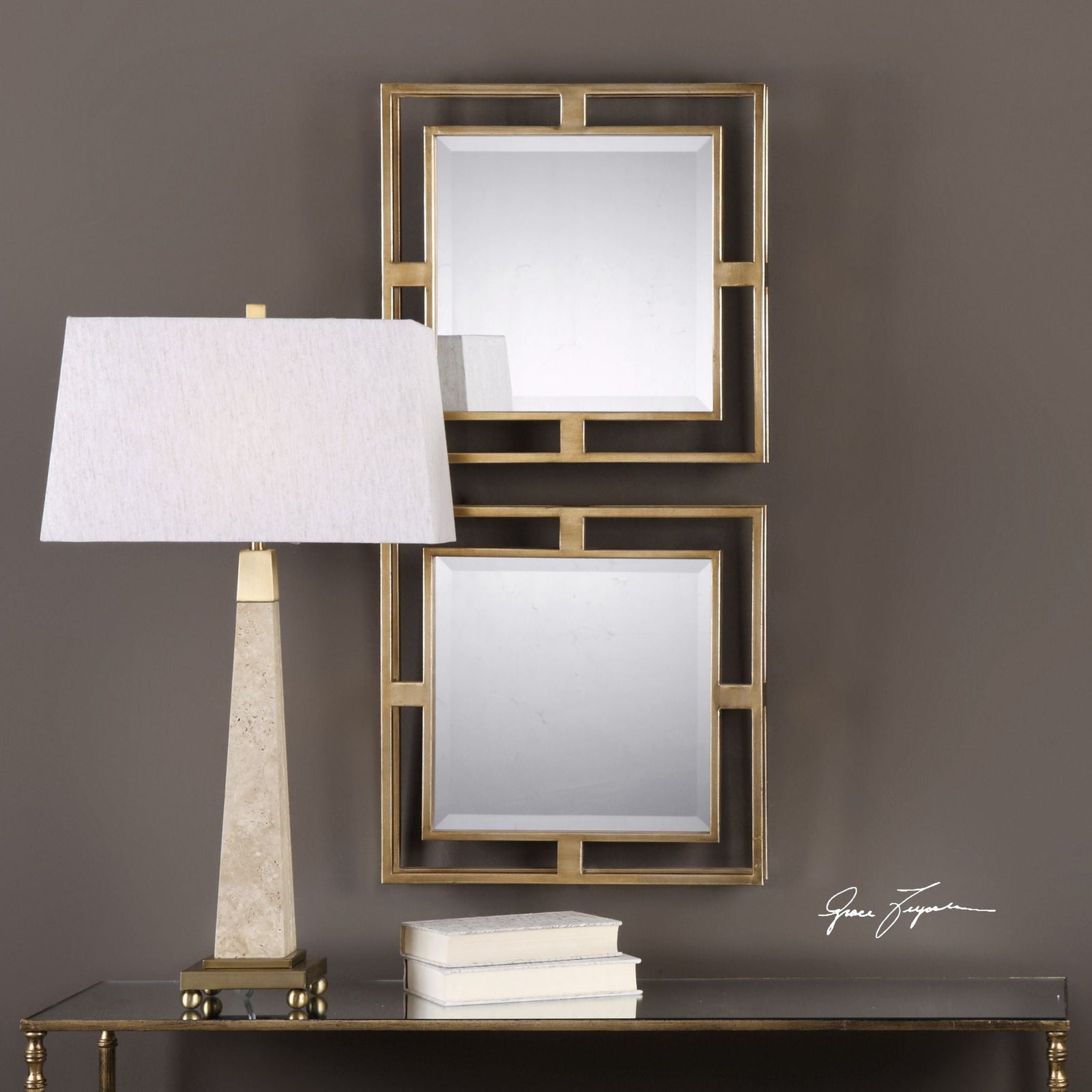 Uttermost Allick Gold Square Mirrors - Set of 2