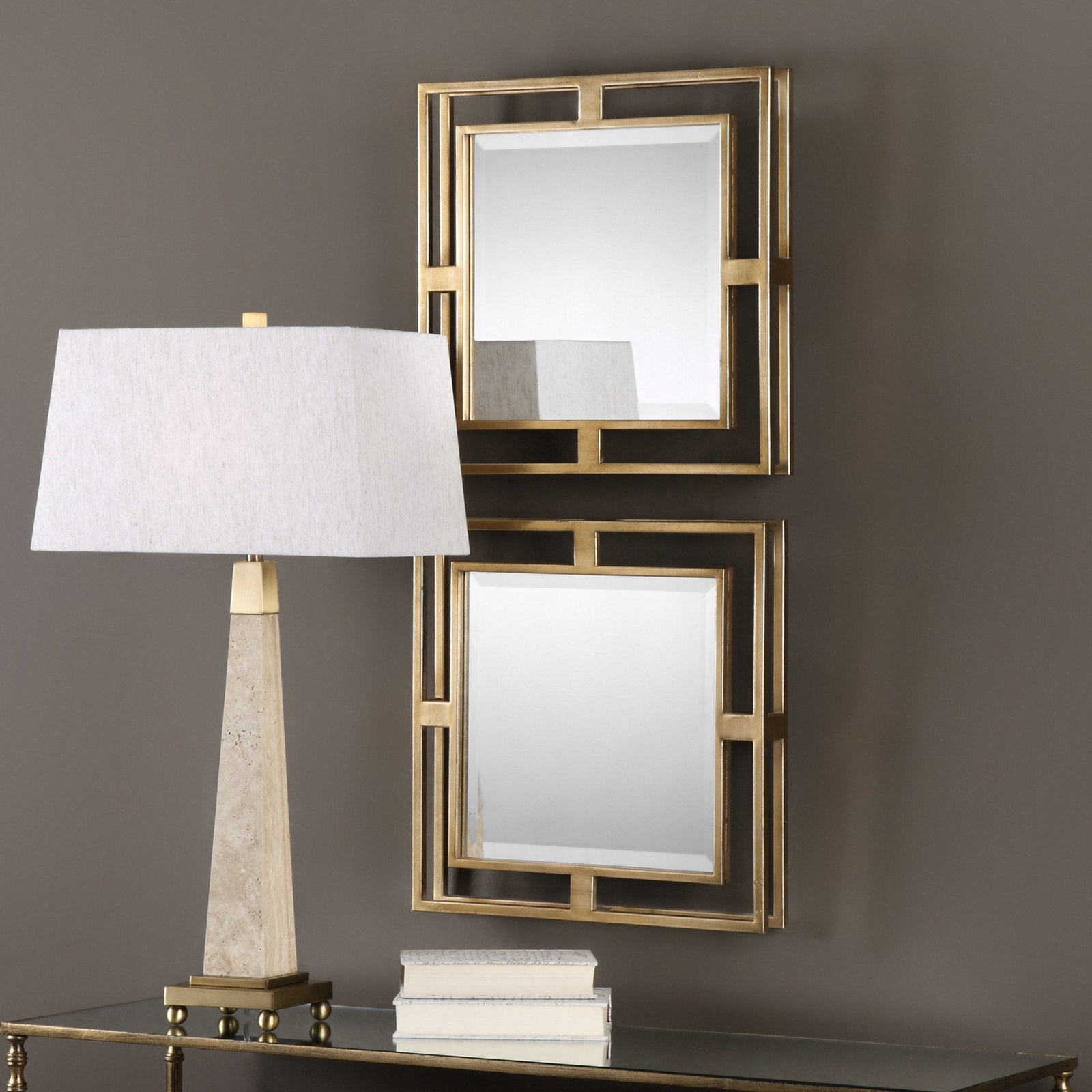 Uttermost Allick Gold Square Mirrors - Set of 2