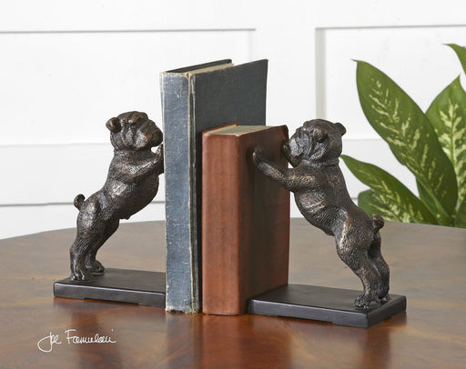Uttermost Bulldogs Cast Iron Bookends - Set of 2