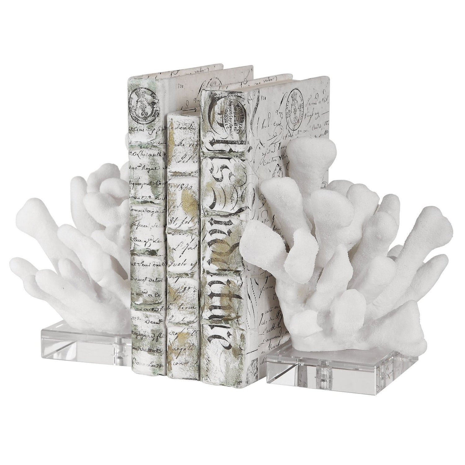 Uttermost Charbel White Bookends - Set of 2