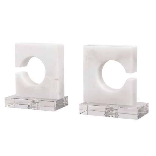 Uttermost Clarin White & Gray Bookends - Set of 2
