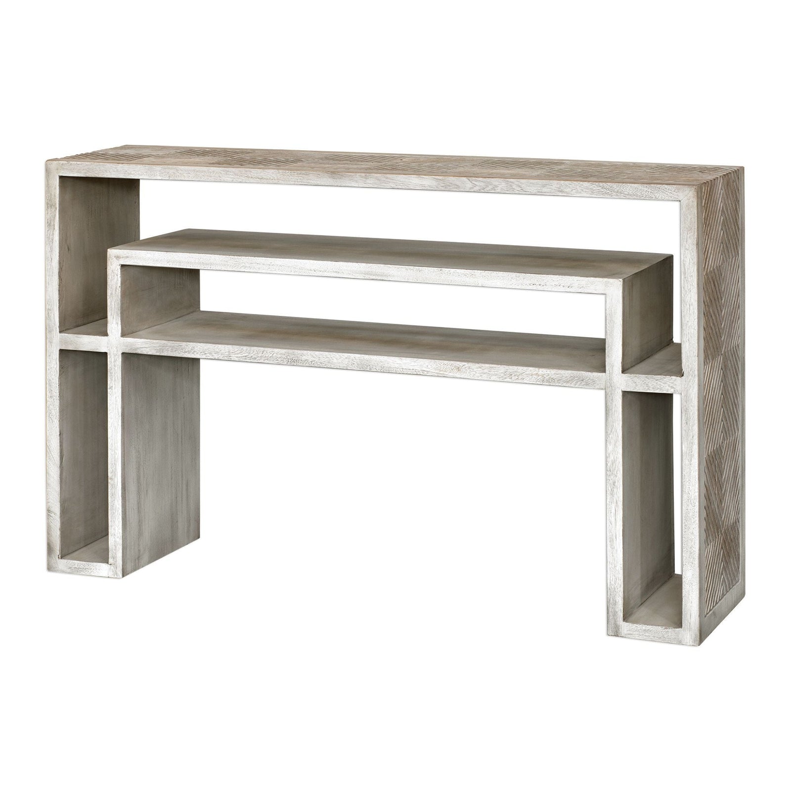 Uttermost Genara Bone White Carved Console Table