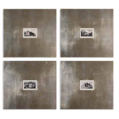 Uttermost Historical Buildings Framed Art - Set of 4