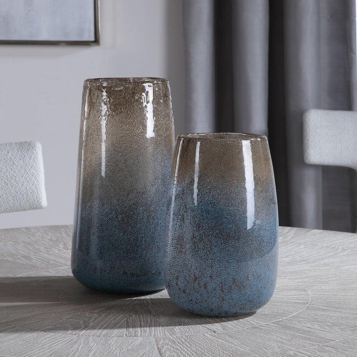 Uttermost Ione Seeded Glass Vases - Set of 2