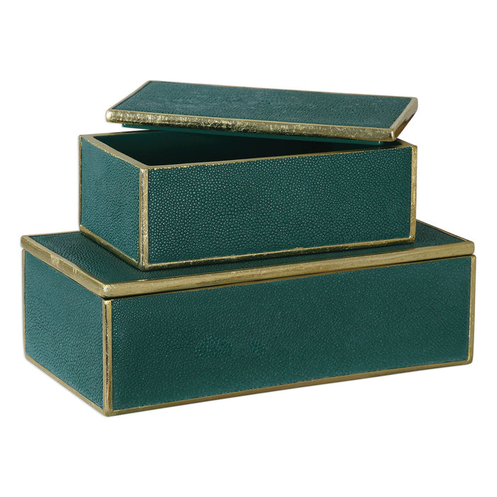 Uttermost Karis Emerald Green Boxes - Set of 2