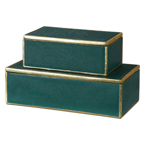 Uttermost Karis Emerald Green Boxes - Set of 2