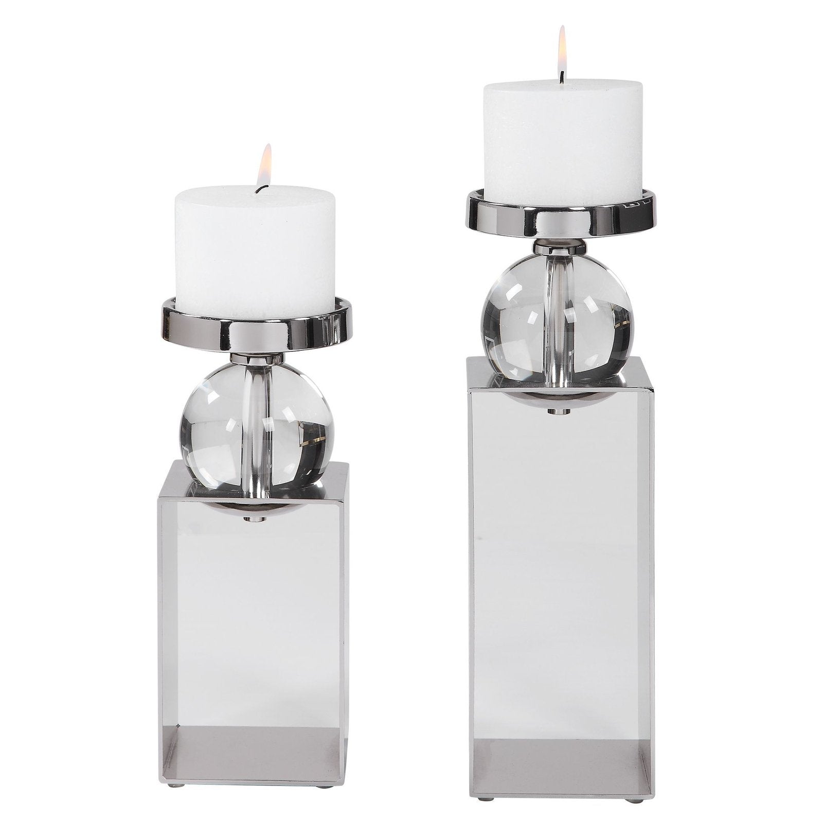 Uttermost Lucian Nickel Candleholders - Set of 2