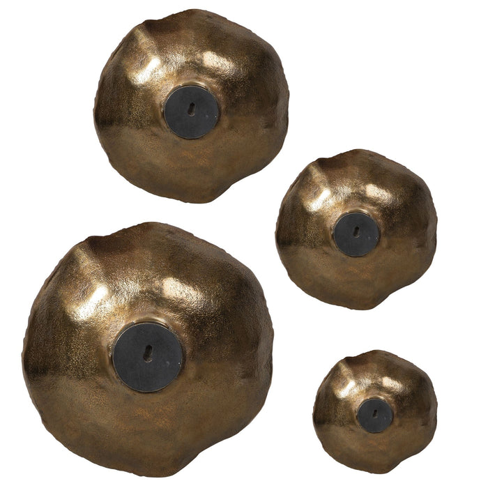 Uttermost Lucky Coins Brass Wall Bowls - Set of 4