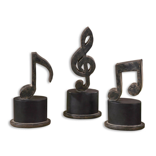 Uttermost Music Notes Metal Figurines - Set of 3