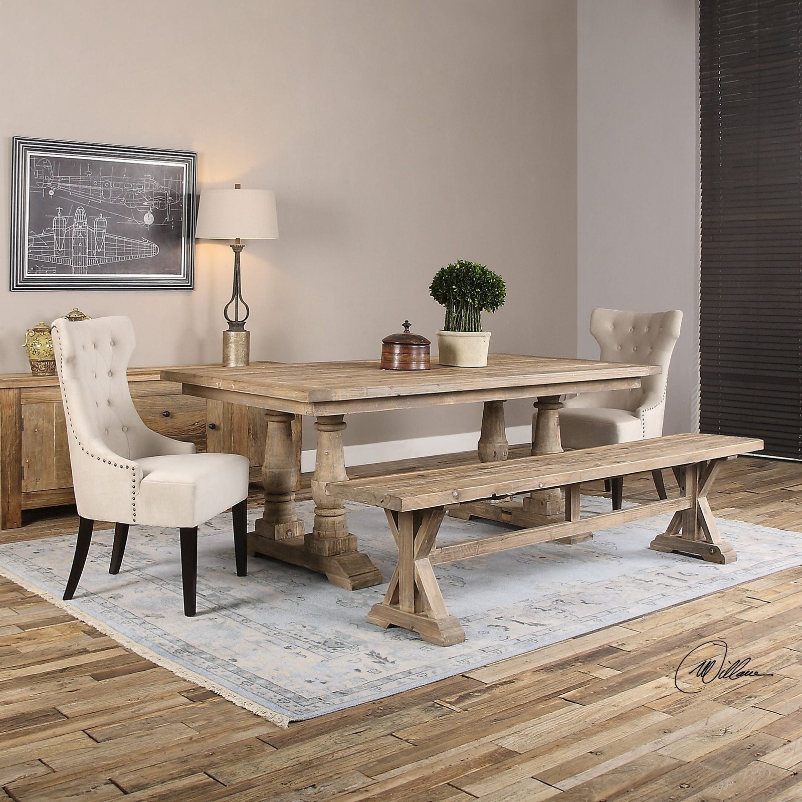 Uttermost Stratford Salvaged Wood Bench