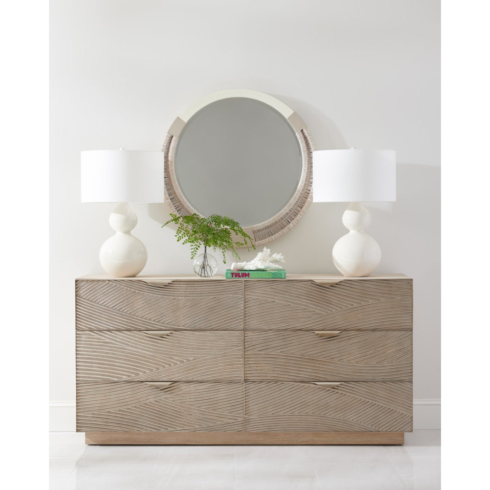Jonathan Charles Capillary Cast Metal Texture Double Dresser