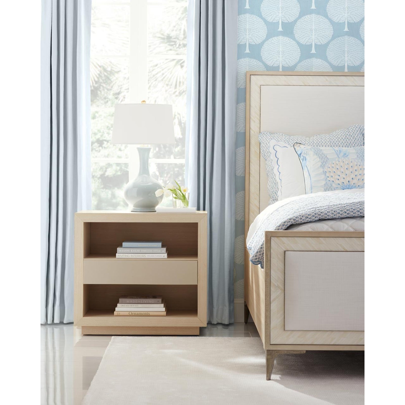 Jonathan Charles Tideline Bone & Linen Upholstered Bed
