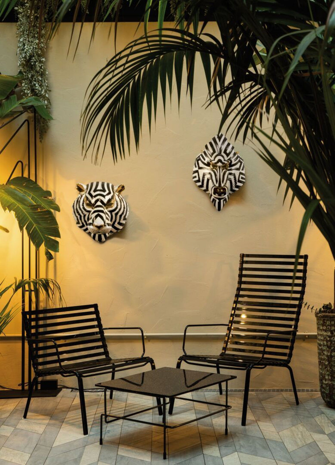 Lladro Mandrill Mask Black and Gold