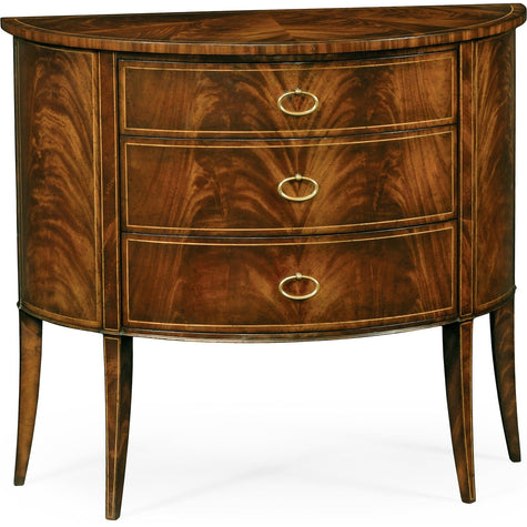 Jonathan Charles Biedermeier Style Mahogany Demilune Cabinet
