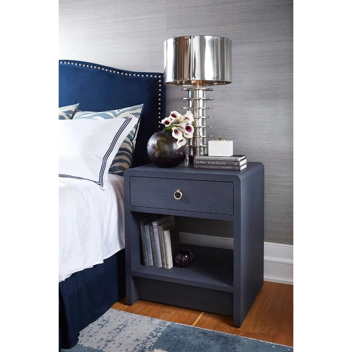 Villa & House Benjamin Linen 1-Drawer Side Table by Bungalow 5
