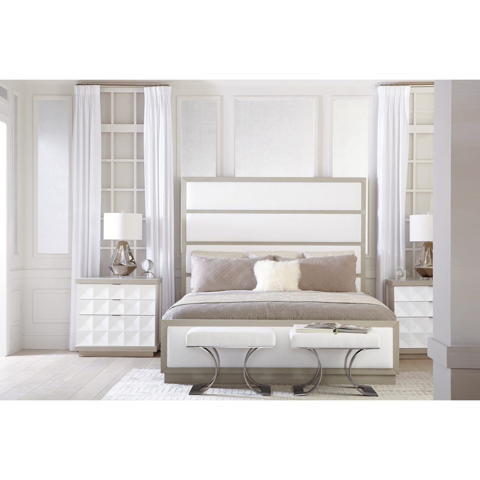 Bernhardt Axiom Upholstered Panel Bed 72