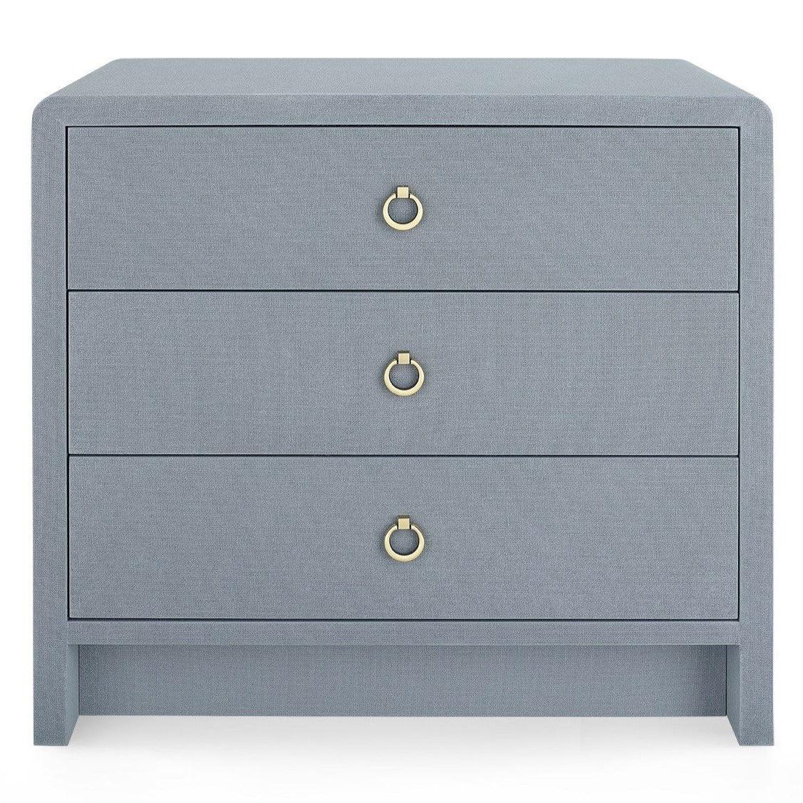 Villa & House Bryant Linen 3-Drawer Side Table