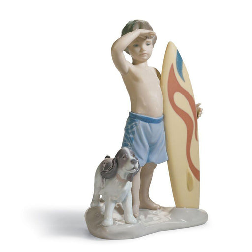 Lladro Surf's Up Boy Figurine