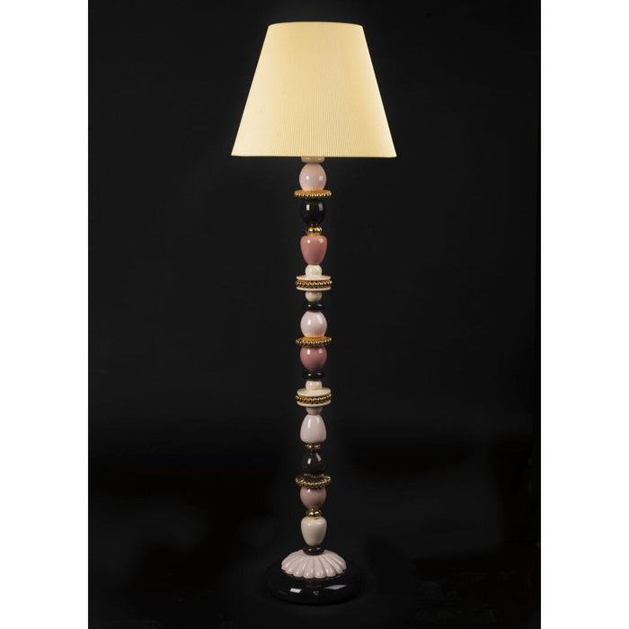Lladro Firefly Floor Lamp Pink and Golden Luster US