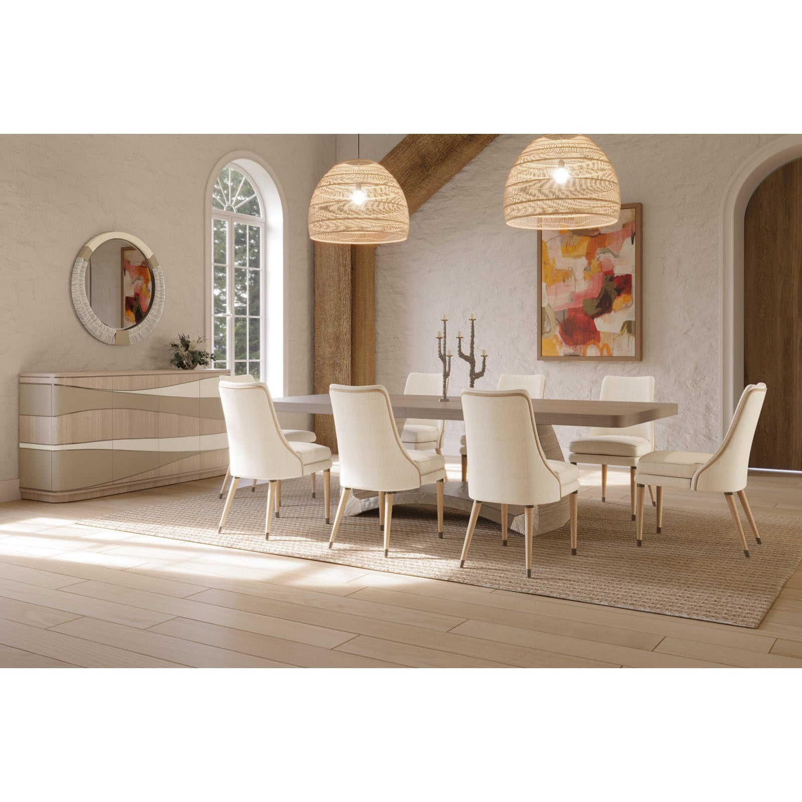 Jonathan Charles Gyre Round Multimedia Mirror