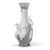 Lladro Herons' Realm Vase Silver Lustre