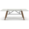 Huppe Connection Glass Top Dining Table with Walnut Legs