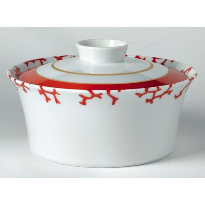 Raynaud Cristobal Rouge / Coral Chinese Covered Vegetable Dish