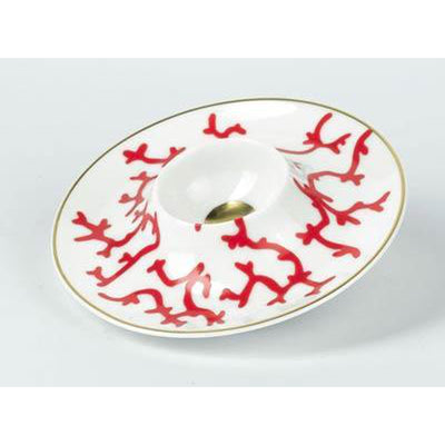 Raynaud Cristobal Rouge / Coral Egg Cup On Tray