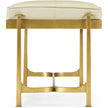 Jonathan Charles Luxe Gilded Iron & Cream Leather Bench