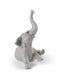 Lladro Baby Elephant with Pink Flower Figurine