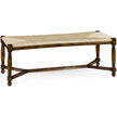 Jonathan Charles Two Seat Stool with Rush Seat