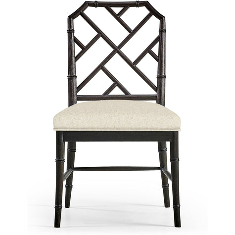 Jonathan Charles Saros Chippendale Bamboo Side Chair - Ebonized Black