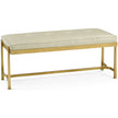 Jonathan Charles Luxe Gilded Iron & Cream Leather Bench