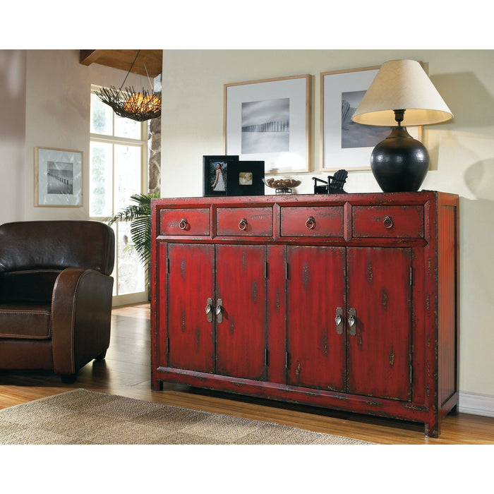 Hooker Furniture 58'' Red Asian Cabinet