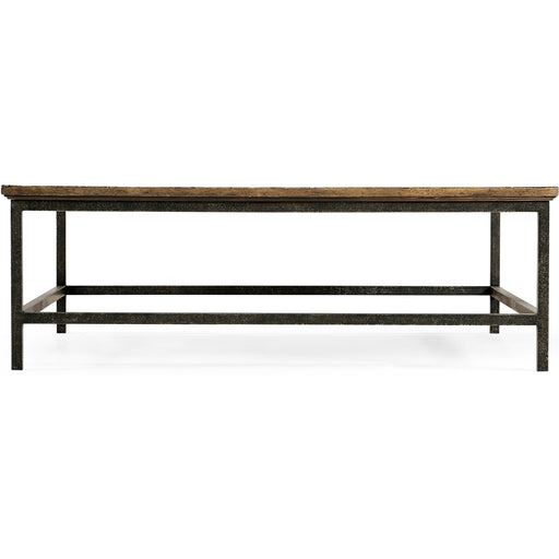 Jonathan Charles Casual Accents Square Coffee Table with Iron Base