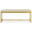 Jonathan Charles Luxe Gilded Iron & Cream Leather Bench