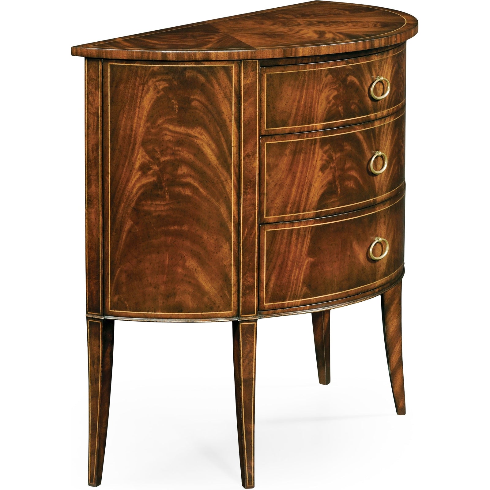 Jonathan Charles Biedermeier Style Mahogany Demilune Cabinet