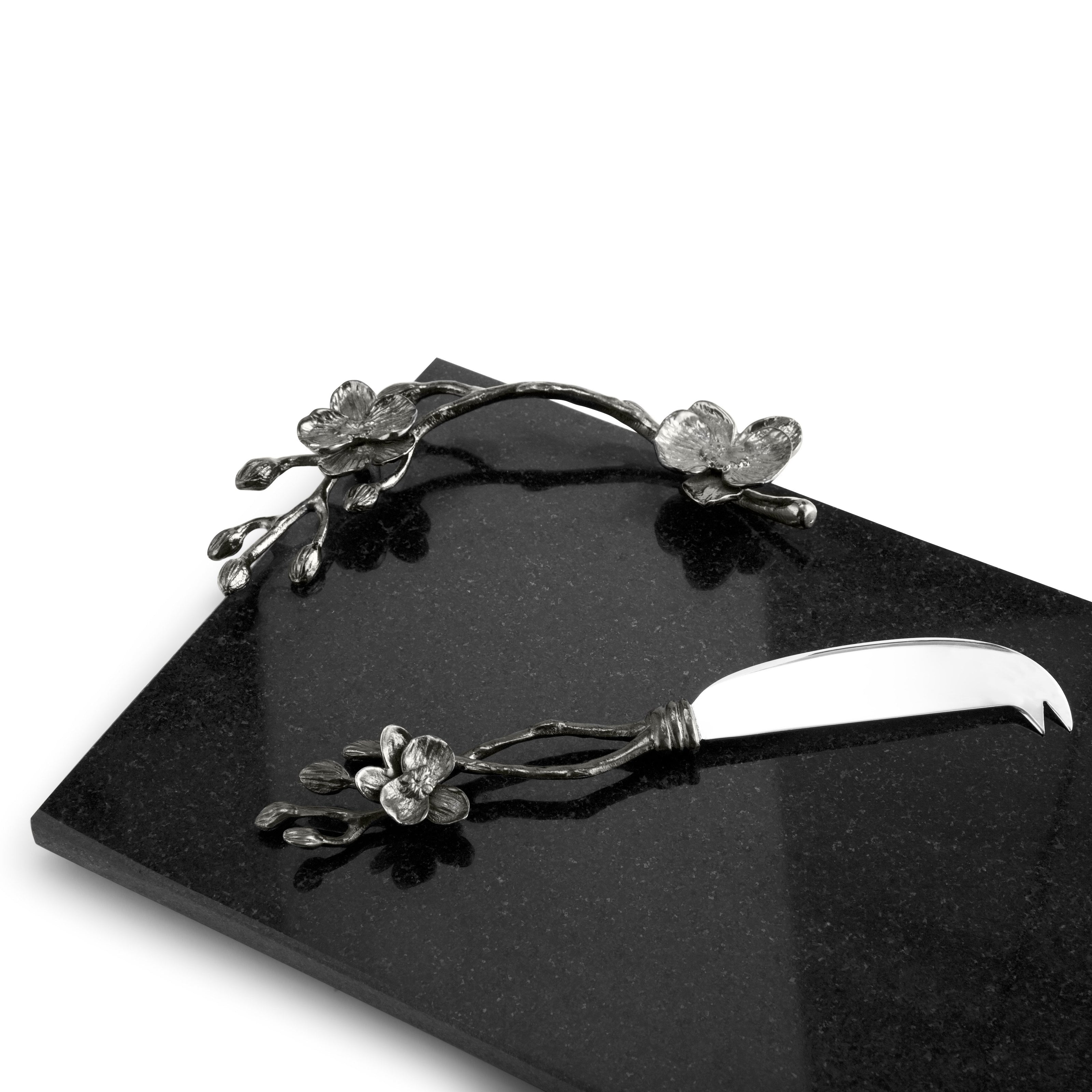 Michael Aram Black Orchid Cheese Board With Knife